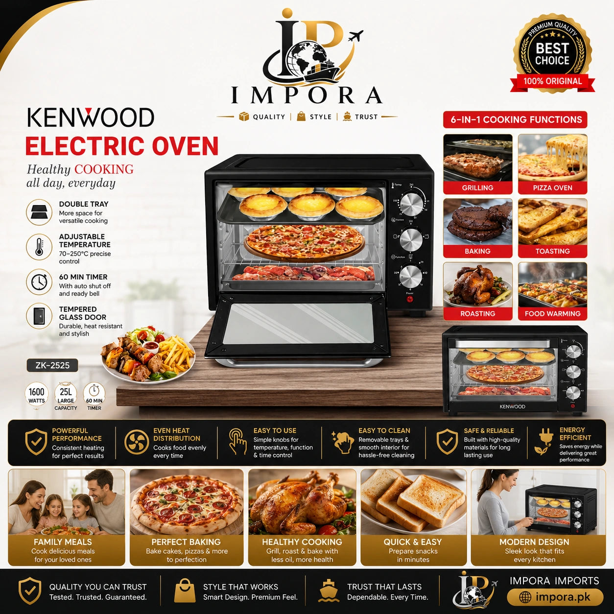 Electric Oven | Multi-Function Baking, Grilling & Roasting!