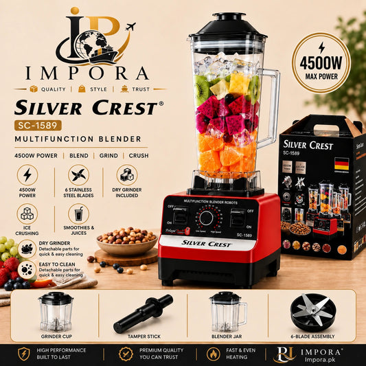 Silver Crest 2-in-1 Blender | Blend, Grind & Prepare with Ease!
