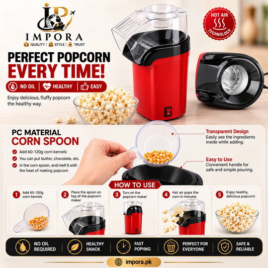Hot Air Popcorn Maker – Quick & Easy Homemade Popcorn!