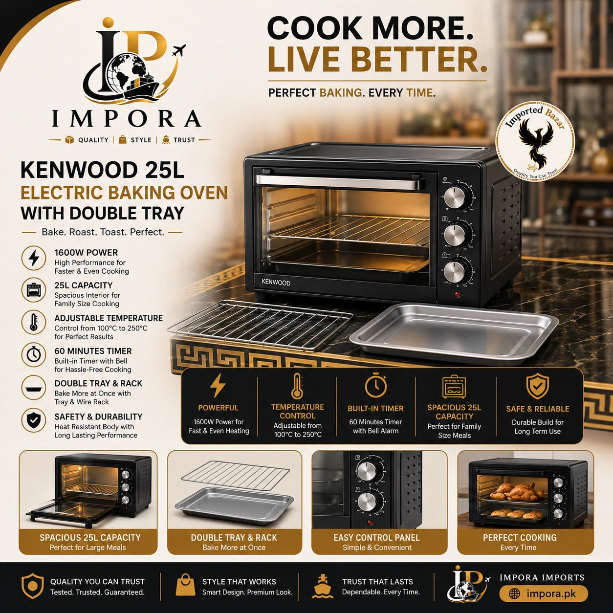 Electric Oven | Multi-Function Baking, Grilling & Roasting!