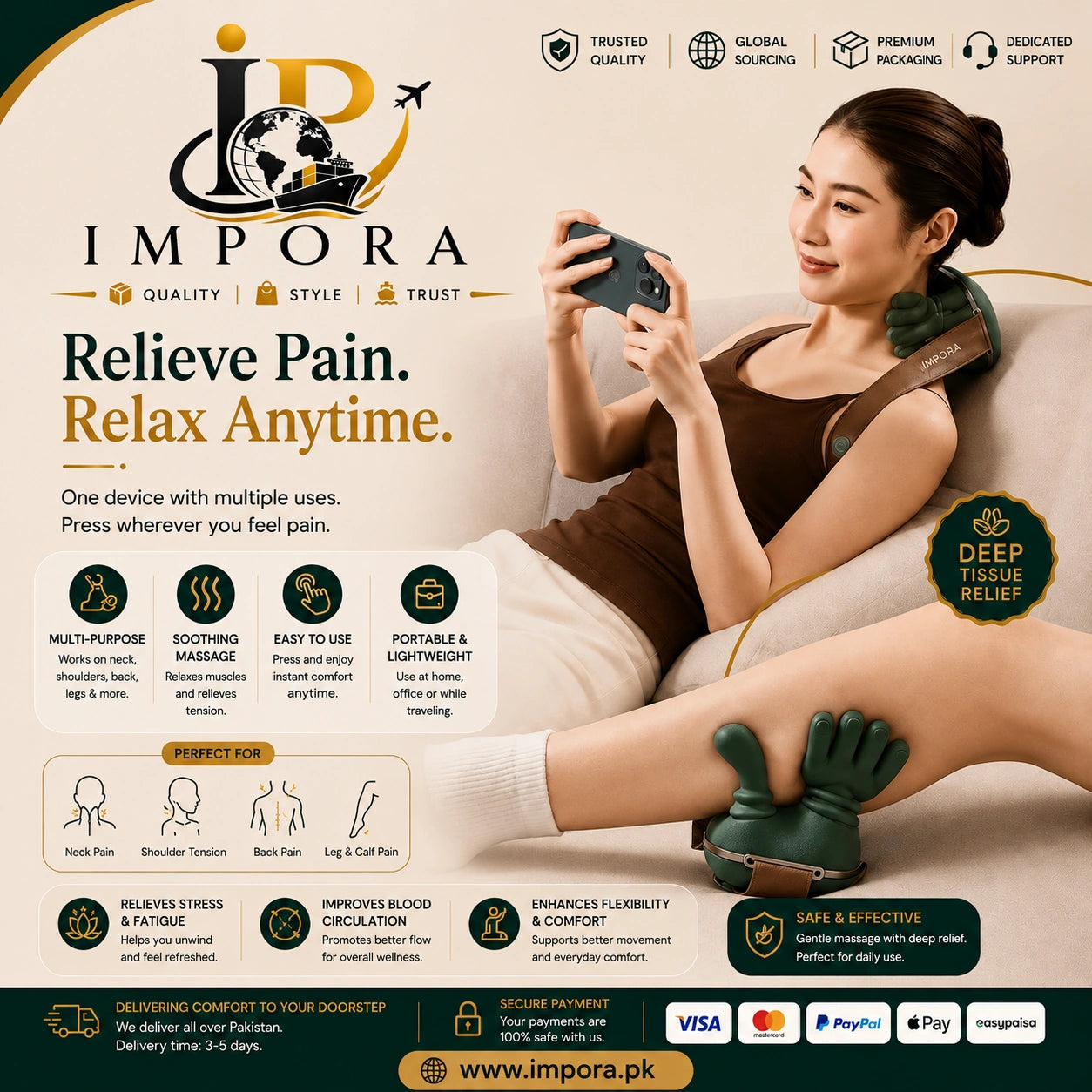Premium Neck Massager with Heating & Massage Modes!