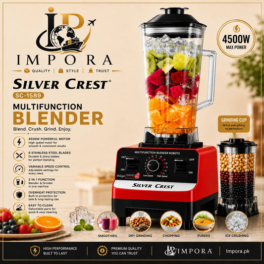 Silver Crest 2-in-1 Blender | Blend, Grind & Prepare with Ease!